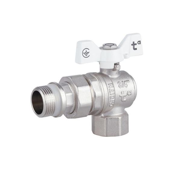 Кран кульовий "Американка" Thermo Alliance Forte 3/4" з антипротіканням кутовий SF223W20