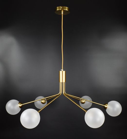 Люстра підвісна на 6 лампочок 26615 Латунь 40-130х90х90 см.