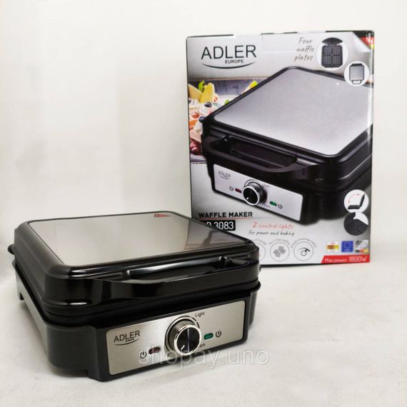 Електрична вафельниця Adler AD 3083 з антипригарним покриттям, регулюванням температури та 1800Вт | Зображення 5
