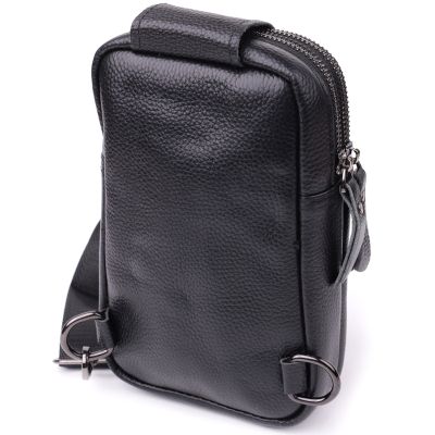 Сумка Vintage Слінг для чоловіків з натуральної шкіри Чорна (sale_15105) | Зображення 7