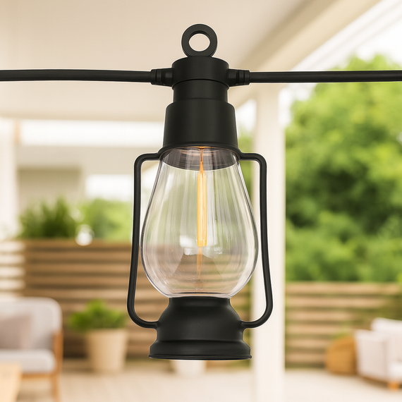 Гирлянда ретро-лампы подвесные 220 В, тёплый свет, уличная SFK-49 | Зображення 1