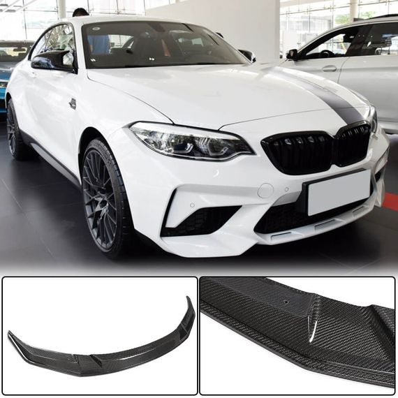 Накладка на передній бампер Lip V1 (для F87 M2 Competition, Карбон) для BMW 2 серія F22/23 2014-2021 рр