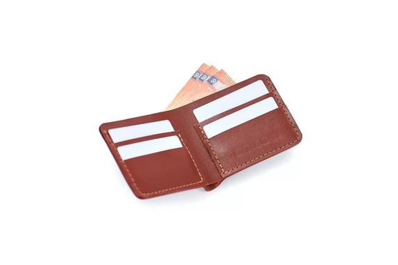 Шкіряний біфолд Skin and Skin Slim 11.5х9 см Коньячний (SW03CO) | Зображення 2