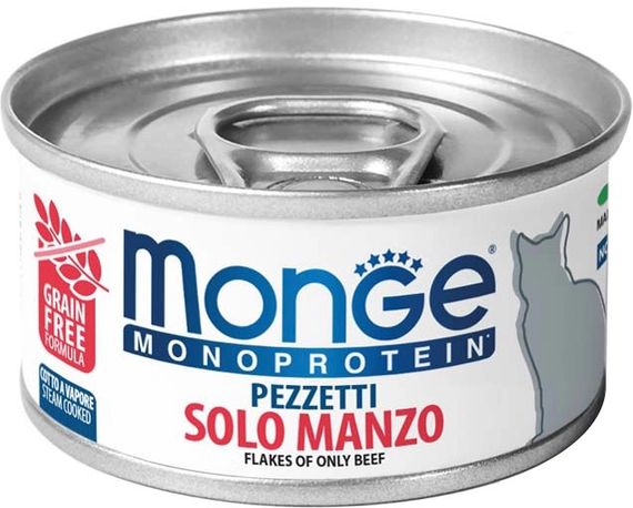 Корм Monge Cat Wet Monoprotein Manzo вологий з яловичиною для дорослих котів 80 гр
