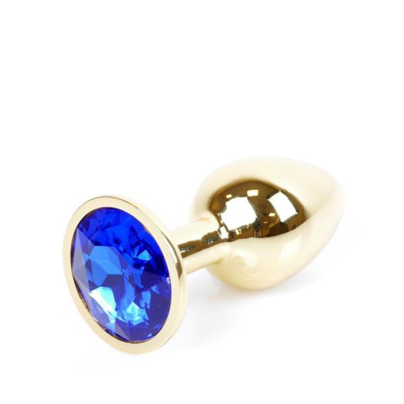 Анальна пробка - Jewellery Gold Plug Dark Blue | Зображення 1