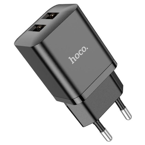 Набір СЗУ HOCO N25 + кабель Lighting, 2xUSB, 2.1A, кабель 1м, Black, Blister | Зображення 1