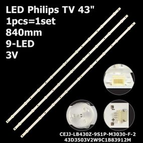 LED підсвітка Philips TV 43" LB43046 V0_02/V0_00 CEJJ-LB430Z-9S1P-M3030-F-2 43D3503V2W9C1B83912M 1шт.