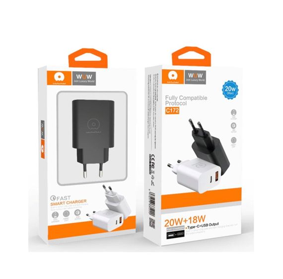 Зарядний пристрій WUW-C172 (20W, QC3.0,18W) | Зображення 1
