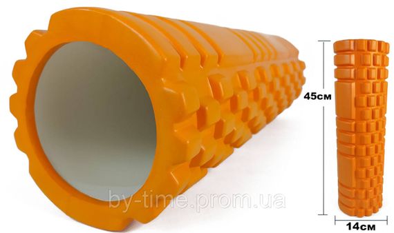 Масажний ролик EasyFit Grid Roller 45 см v.2.1 Помаранчевий