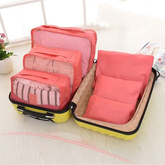 Набір дорожніх органайзерів 6 шт. BK-335 Колір: рожевий | Зображення 1