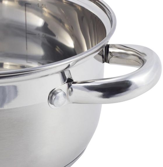 Набір 3 каструлі Ofenbach Hamburg 1.1л, 1.7л, 2.4л з нержавіючої сталі з 5-шаровим індукційним дном | Зображення 3