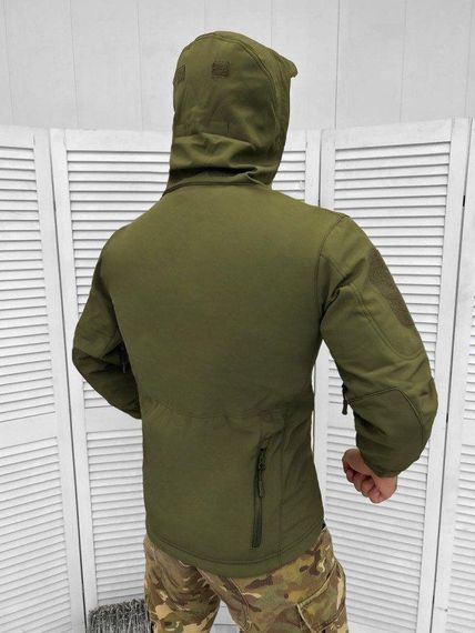 Осенняя тактическая куртка софтшел  squat oliva ВТ7856 | Зображення 4