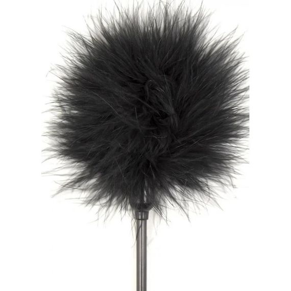 Тіклер на короткій ручці, перо, чорний, 20 см Sex Aura | Зображення 1