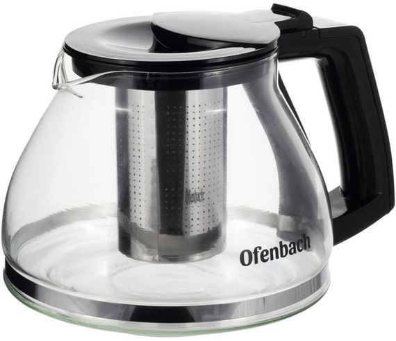 Чайник скляний заварювальний Ofenbach 1300мл зі знімним ситечком (0613m)
