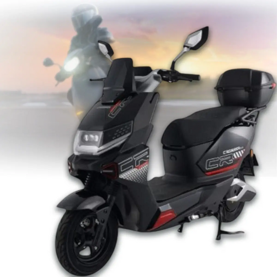 Електроскутер Crosser CR-20 2500W 72V 24Ah LiFePO4, до 75 км, 65 км/год, преміум електроскутер Чорний | Зображення 7