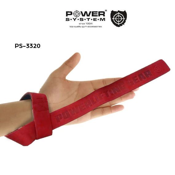 Лямки для тяги шкіряні Power System PS-3320 Leather Straps Red | Зображення 3