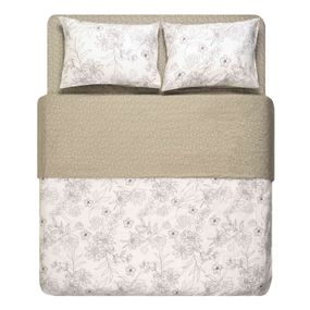Набір постільної білизни 1,5сп Ardesto Gloria, 160х220см, 100% бавовна, сатин, квіти, бежевий (ART1622BW)
