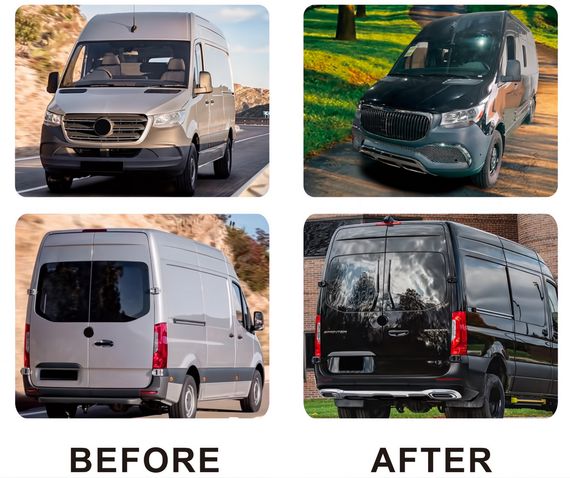 Передній бампер з решіткою (Maybach) для Mercedes Sprinter W907/W910 2018- рр