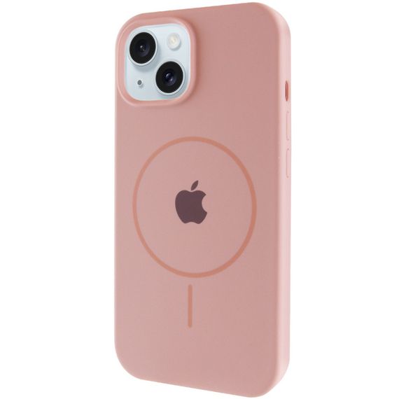 Чохол Silicone Case Full Protective (AA) with MagSafe для Apple iPhone 15 Plus (6.7") Рожевий / Pink Sand