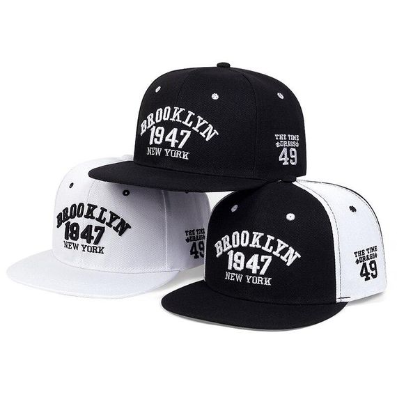 Кепка снепбек (Snapback)  Brooklyn 1947 NY Чорний з білим 56-61р (9021) | Зображення 5