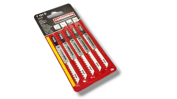 Пилочне полотно HAISSER для електролобзика T 101 D - н-р 5 шт, 75 мм, м"яка деревина, ДСП, столярна плита, ДВП (10-45 мм), прямий