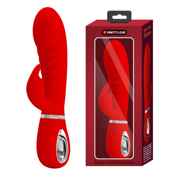 Ребристий вібратор Pretty Love - Prescott Red, BI-014635-2 Sex Aura