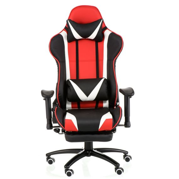 Кресло геймерское Special4You ExtremeRace blackredwhite with footrest | Зображення 1