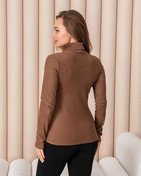 Женская теплая водолазка-гольф полушерсть на термо флисе цвет мокко размер 42/44 DM09.09 | Зображення 2