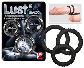 Ерекційні кільця You2Toys Lust, 3 шт, чорні