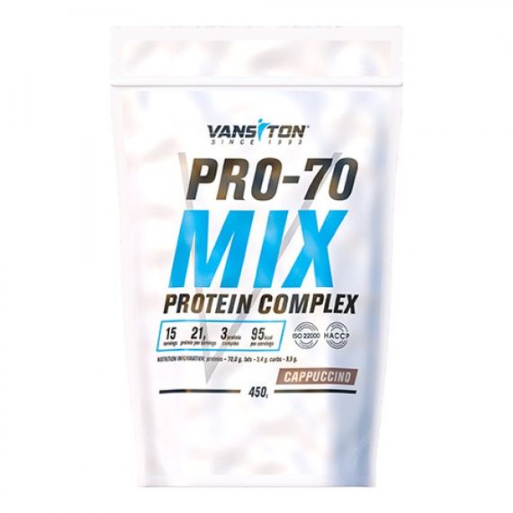 Протеїн Vansiton Mega Protein Pro-70 450 г Капучино