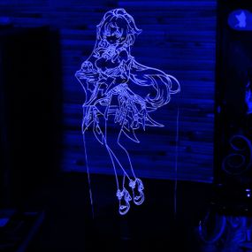 Акриловый светильник-ночник Гань Юй (Ganyu) синий tty-n000653