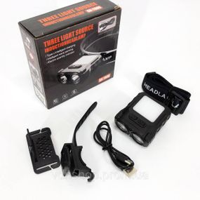 Ліхтар на голову акумуляторний світлодіодний потужний SH-T808-2XPE-20SMD-white/red YK-20