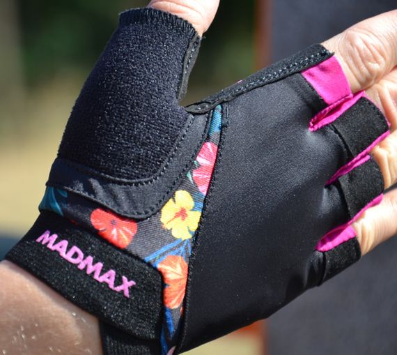 Рукавички для фітнесу MadMax MFG-770 Flower Power Gloves Black/Pink XS | Зображення 4