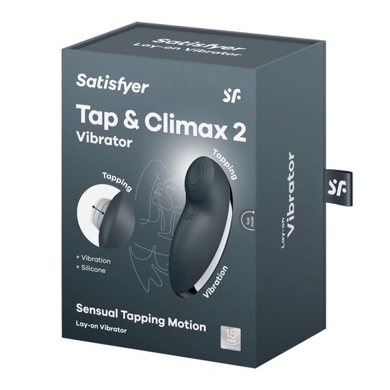 Вибростимулятор-пульсатор Satisfyer Tap & Climax 2 Grey, эффект постукивания пальцем sexstyle | Зображення 6
