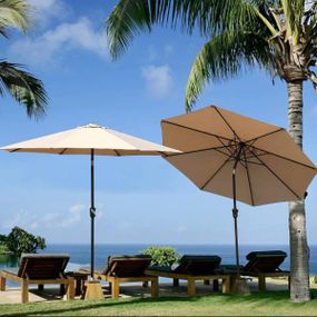 Зонт пляжный 2,7м с подъемной ручкой H-2.7м Бежевый