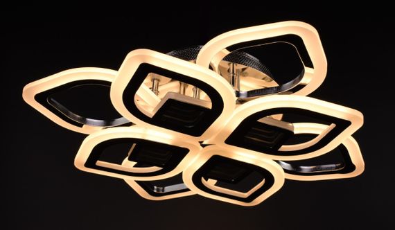 Люстра світлодіодна стельова LED світильник для квартири на стелю лед з пультом 26065 Хром 10х44х44 см. | Зображення 2