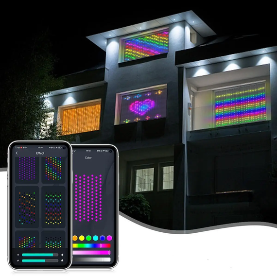 Гирлянда Штора от сети 3х3 м 400LED RGB + пульт дистанционного управления, SF-1 / Умная гирлянда с приложением на телефон | Зображення 1