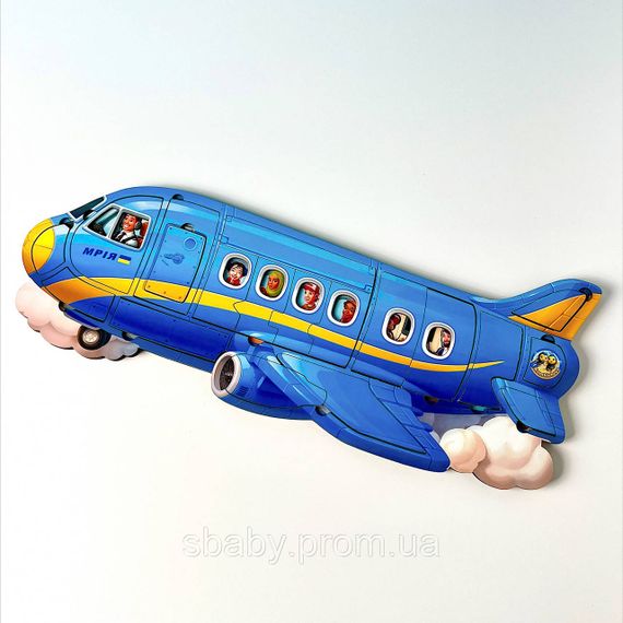 Дерев'яний пазл-вкладиш двошаровий Ubee Літак з сюжетом 50+ деталей | Зображення 3