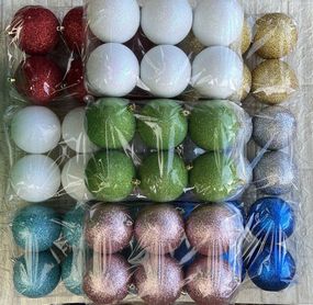 Набір новорічних  іграшок Блиск 6 шт 6 см | прикраси ялинкові | новорічні іграшки