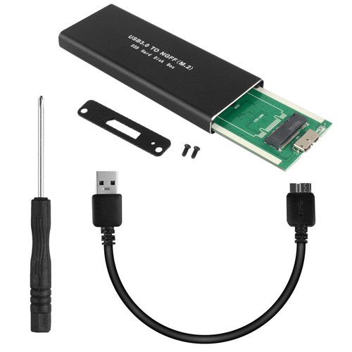Карман внешний для M2 NGFF жесткого диска SSD, 6Гбс, USB 3.1, металл - Топ Продаж! | Зображення 1