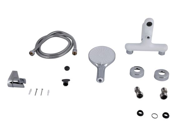 Змішувач для ванни Qtap Jay, Chrome/White (k35) з душовим гарнітуром QTJAY259CRW45553 | Зображення 2