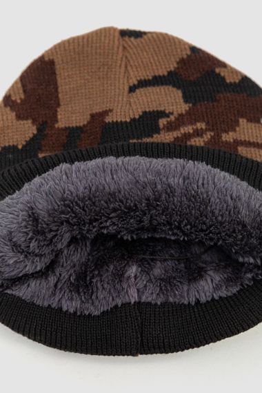 Шапка чоловіча камуфляж на хутрі, колір коричневий, 244RM48 | Зображення 2