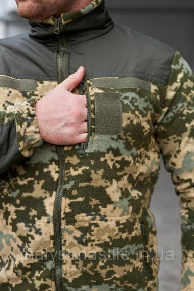Флісова кофта «Грізлі» піксель ЗСУ з накладками | Зображення 4