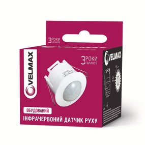 Датчик руху VELMAX V-ІМS-40, AC220-240V, кут 360°, (ST41) (арт.29-22-40)