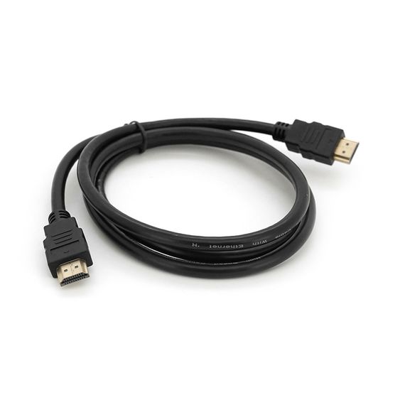 Кабель Merlion HDMI-HDMI HIGH SPEED 1.5m, v1.4, OD-7.5mm, круглий Black, коннектор Black, (Пакет) Q250