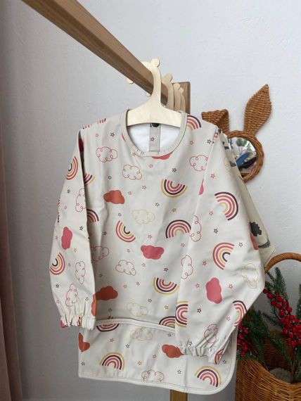 Нагрудник дитячий з рукавами для годування та творчості Веселка | Зображення 1