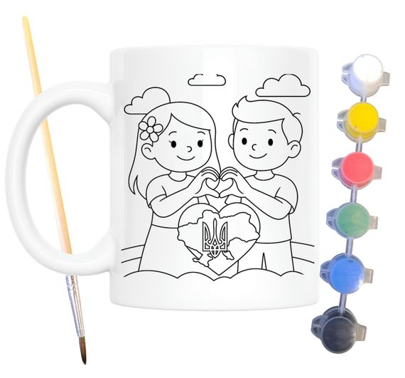 Набор для творчества кружка раскраска Украина 330 мл белая (КР0149) | Зображення 1