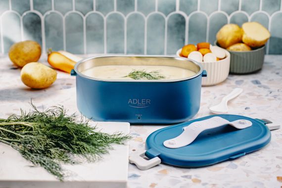 Ланч-бокс з підігрівом Adler AD 4505 0.8 л електричний контейнер для їжі синій | Зображення 6