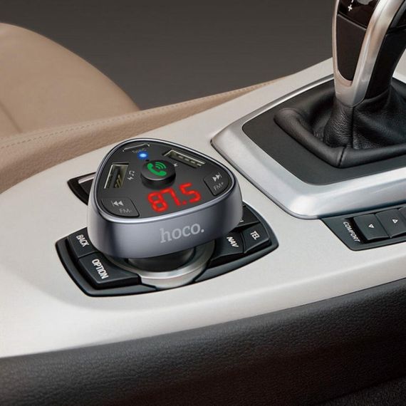 АЗП з FM-модулятором HOCO E51 Road treasure car BT FM transmitter Black | Зображення 5