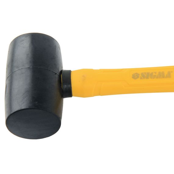 Киянка резиновая Sigma 340 г фибергласовая рукоятка. черная (4317351) | Зображення 1